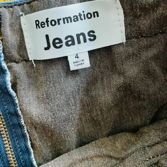 Reformation SIZE 4 Andi denim strapless bustier top in dark wash - Picture 6 of 7